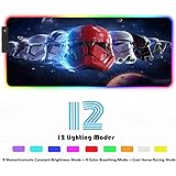 RGB Gaming Mouse Pad for Star Wars Battlefront 2 Stormtroopers,Anti-Skid Rubber Base,Stitched Edges,Waterproof,Smooth…