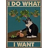 GUYANA DIY 5D Diamond Painting by Number Kits for Adults,Cute Cat Diamond Painting Kits Round Full Drill Diamond Art Kits Picture Arts Craft for Home Wall Art Decor(I Do What i Want)