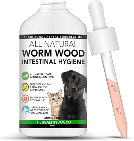 The Healthy Dog Co Vermifuge Naturel Pour Chiens Et Chats Plus Pratique Que Les Comprimés 1 2 Ans Dapprovisionnement Le Traitement Anti Vers Le