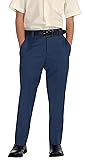 Gioberti Boys Flat Front Dress Pants, Royal Blue, 10