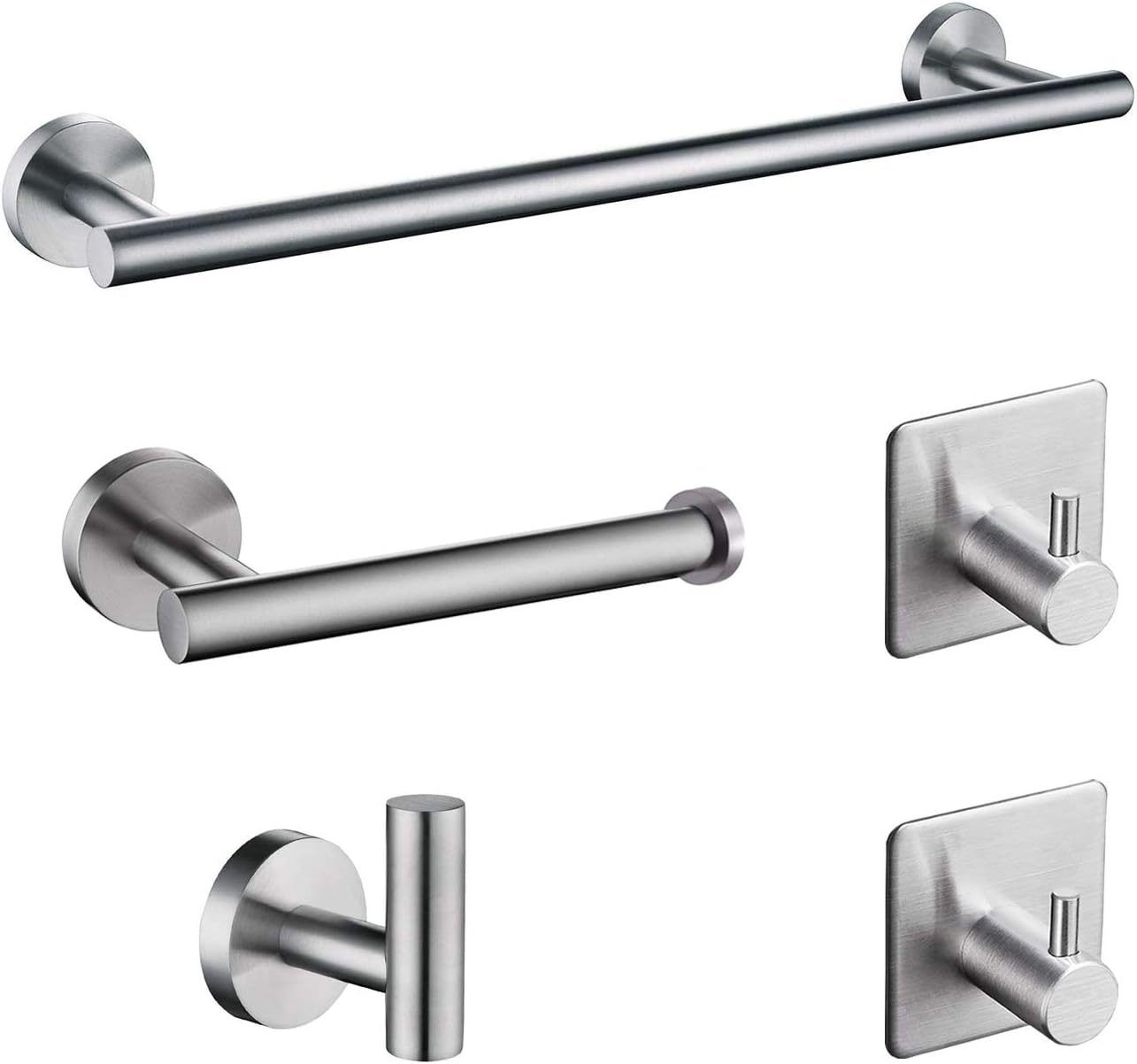 Nolimas 5Pieces Brushed Nickel Bathroom Hardware Set Included 16" Lengthen Hand Towel Bar,Toilet Paper Holder,3pcs Robe Towel Hooks SUS304 Stainless Steel Bathroom Accessories Kit: Home & Kitchen