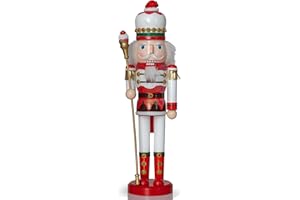 Ornativity Strawberry Toy Soldier Nutcracker - Wooden Strawberry Hat with Cupcake Scepter King Theme Christmas Nutcracker Xmas Figure Holiday Decoration 15"