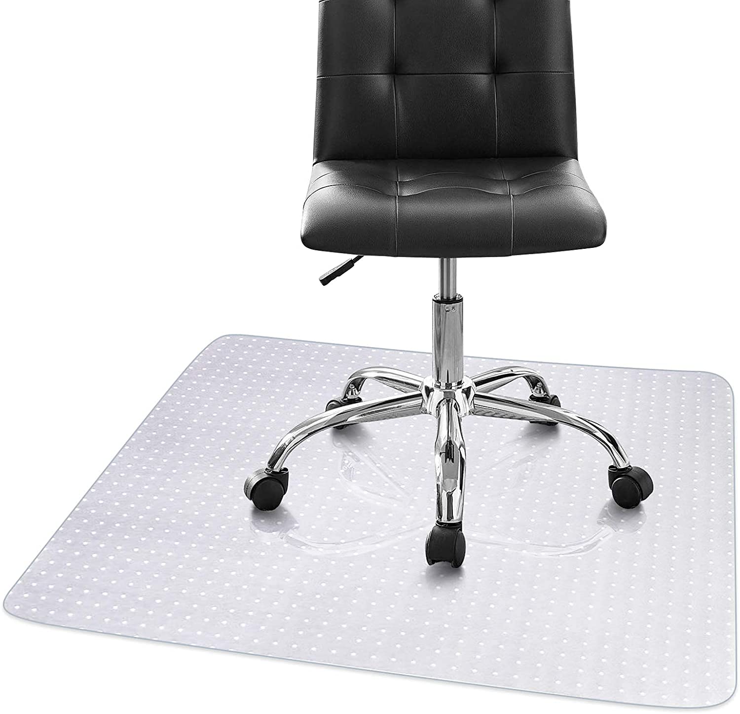 GOTOTOP 90 x 120 cm Chair Mat, Rectangular Transparent PVC Carpet Floor Protector Cover for Home, Office, Chair Desks Mats for Hard Floor