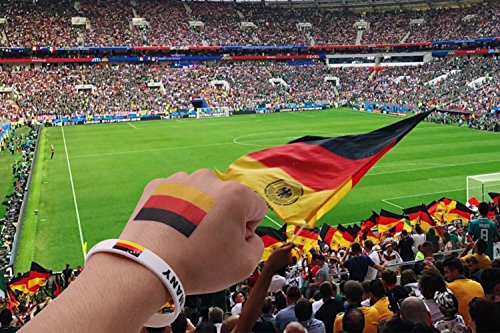 image for voidsyn Germany Flag Silicone Rubber Wristband Bracelets,Tattoo Sticke