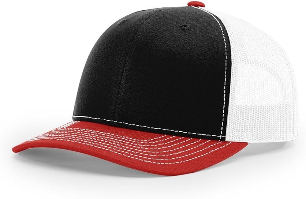 Richardson 112 Trucker OSFA Baseball Hat Ball Cap, Black/Charcoal, SIZE at  Men’s Clothing store