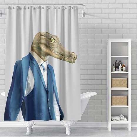 Amazon Com Vodw Mens Shower Curtain Crocodile Shower Curtains