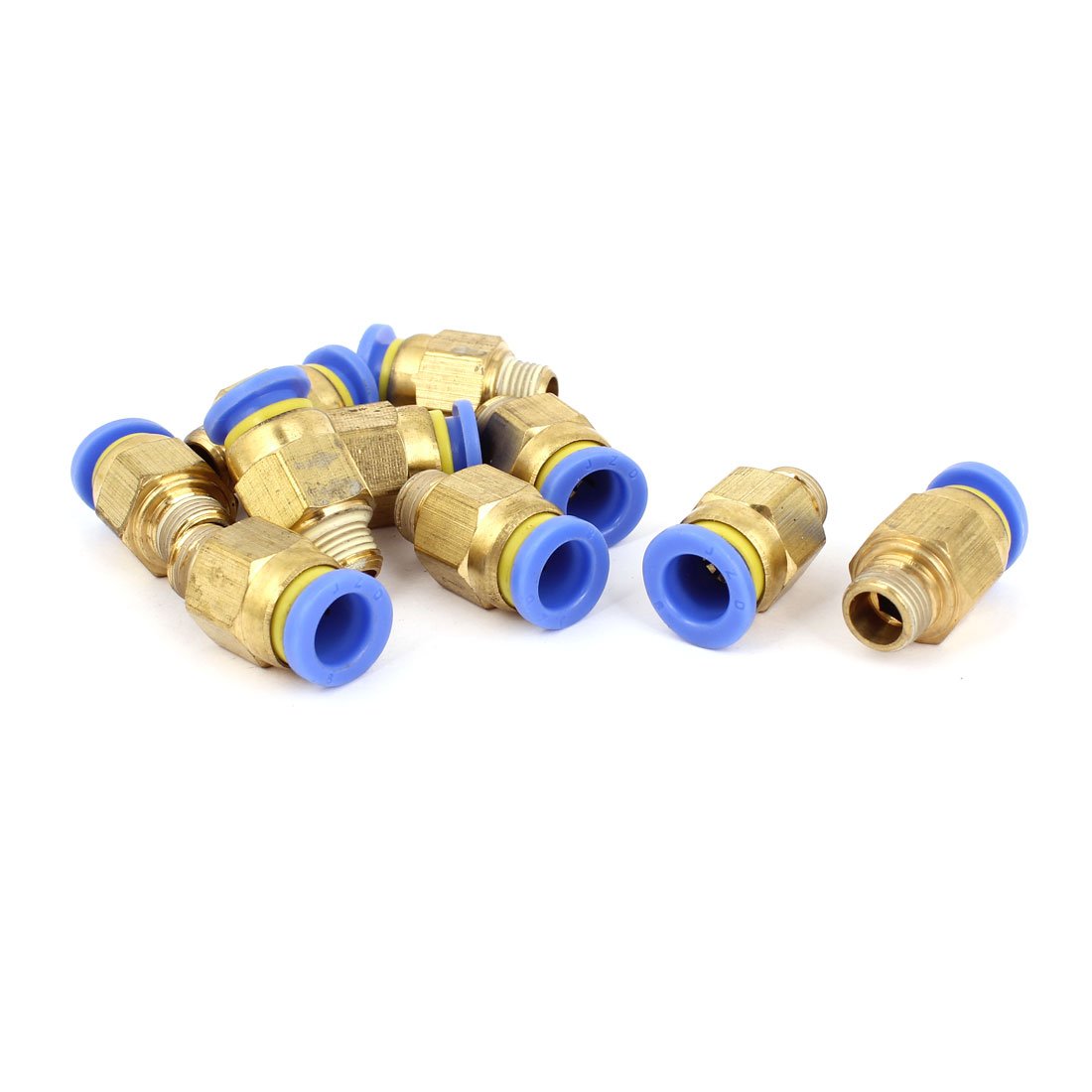 Sourcingmap 8mm Tube 1/8"BSP Thread Quick Connector Pneumatic Air Fittings 10 Pcs