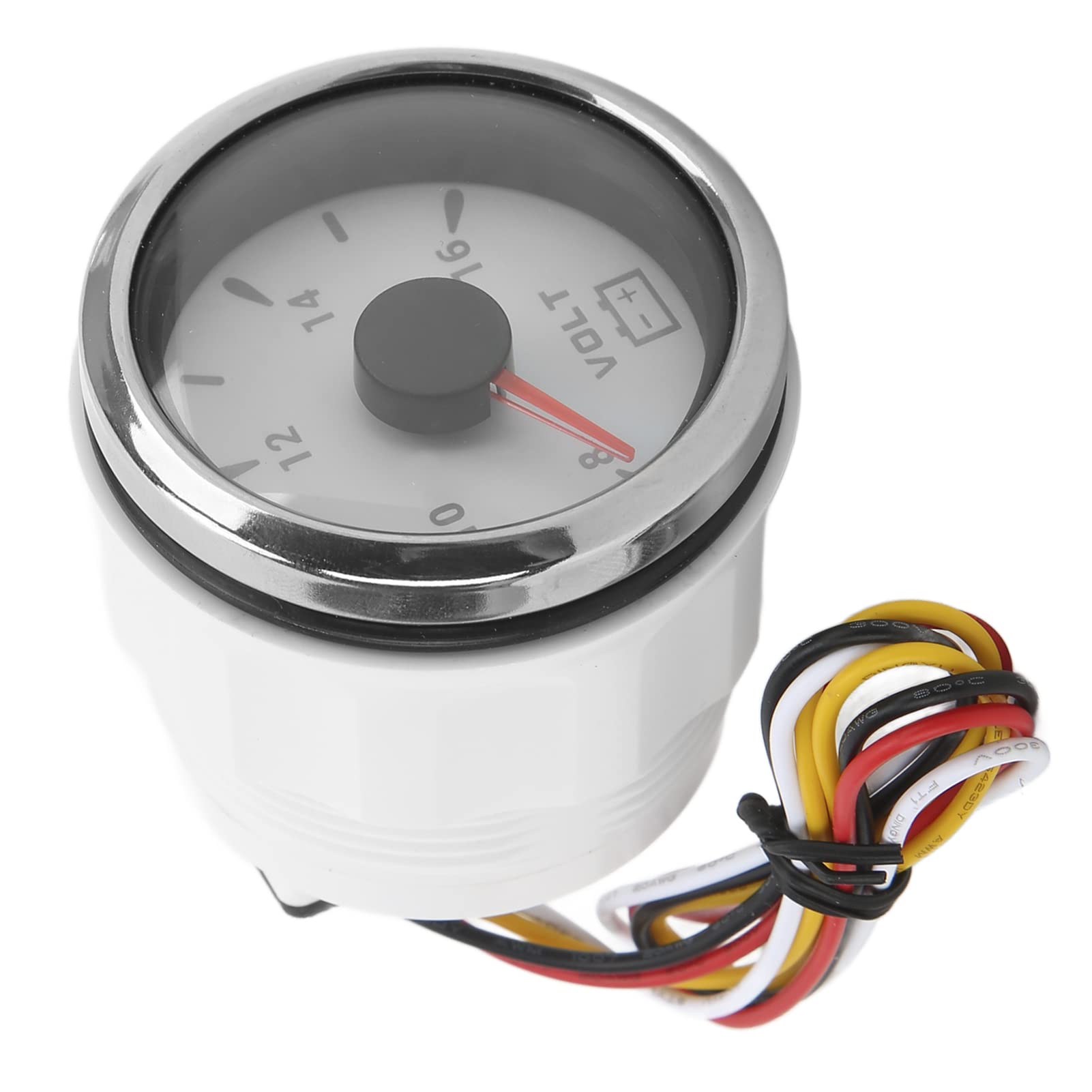 Keenso Boat Voltmeter, Marine Voltage Gauge, 52mm Pointer Meter, 7 Colors Backlight, IP67 Waterproof, RV Voltmeter, Car Voltmeter, 8-16V Display, 9-32V Input Range for Marine, RV, and Car Use