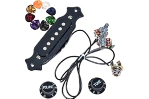 JOINSI 1 sets Pre-wired 6-string Cigar Box Guitar Pickup Soundhole Harness with Picks, Volume & Tone for Electric Guitar