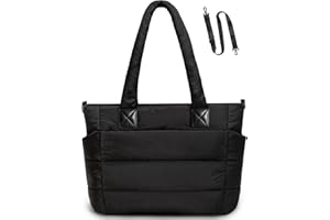 GASSDA Tote Bag for Women Puffer Tote Bag Large Nurse Bags Shoulder Handbag with Zipper for Work Travel