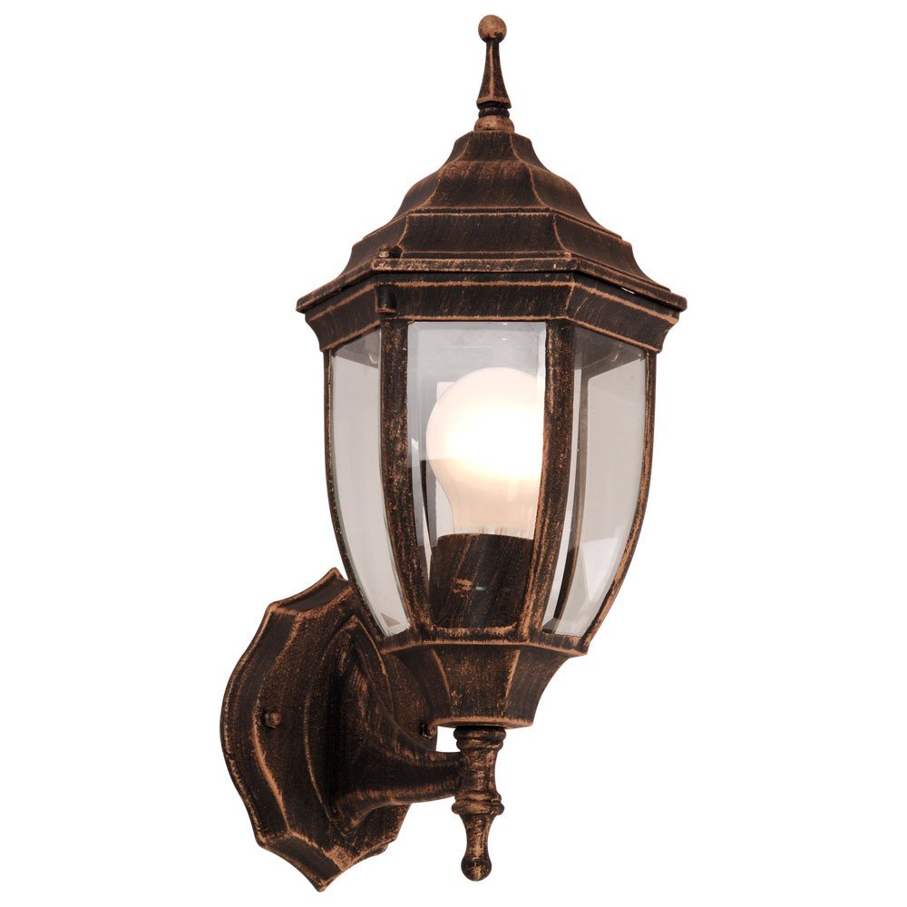 Globo E27 NYX1 IP44 Outdoor Wall Light, Gold, 31710