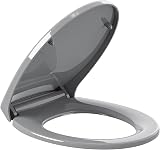 Pipishell Soft Close Toilet Seat with Quick Release Grey O Shape view 9