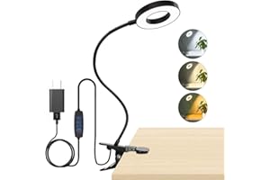 Brokimis Clip on Light LED Reading Book Study Lamp 3 Color Modes 10 Brightness Eye Protection 360° Flexible Gooseneck Student