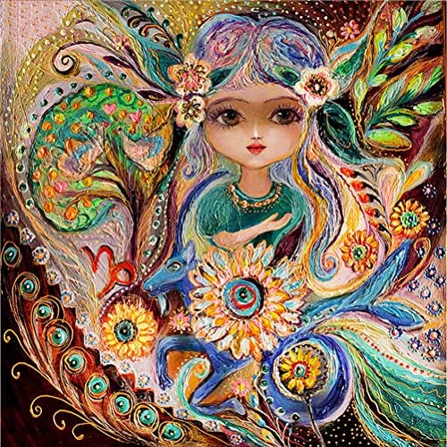HOBULL DIY 5D Diamond Painting by Number Kits, Crystal Rhinestone Diamond Embroidery Paintings Pictures Arts Craft for Home Wall Decor, Full Drill, Colorful Character