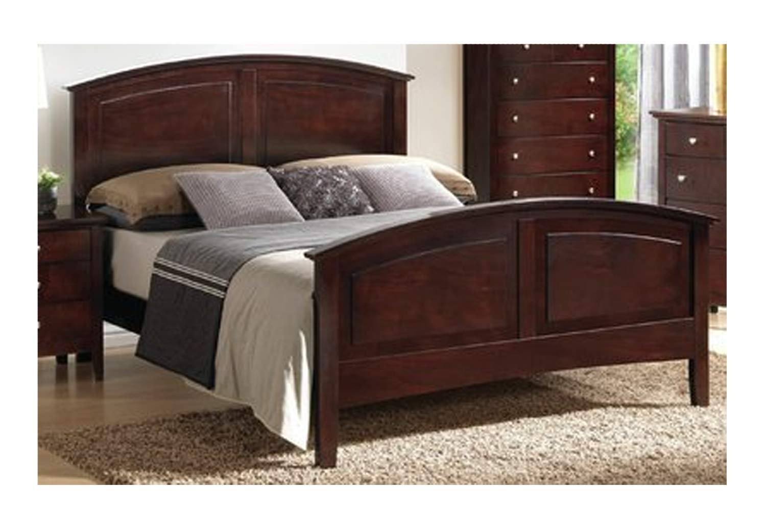 Aprodz Solid Wood Without Storage Queen Size Derby Bed For Bedroom