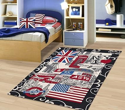 Parure Scendiletto 3 Pezzi Tappeto Town Città Bandiere