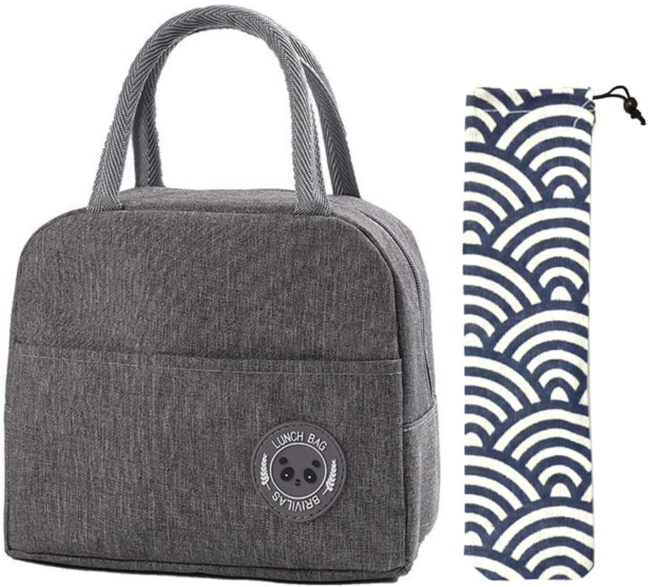 Lunch Bags for Women Insulated Lunch Bags Adults Cooler Bag Water-Resistant Thermal Leak-Proof Lunch Organizer for Children Girls Men Work Picnic Grey