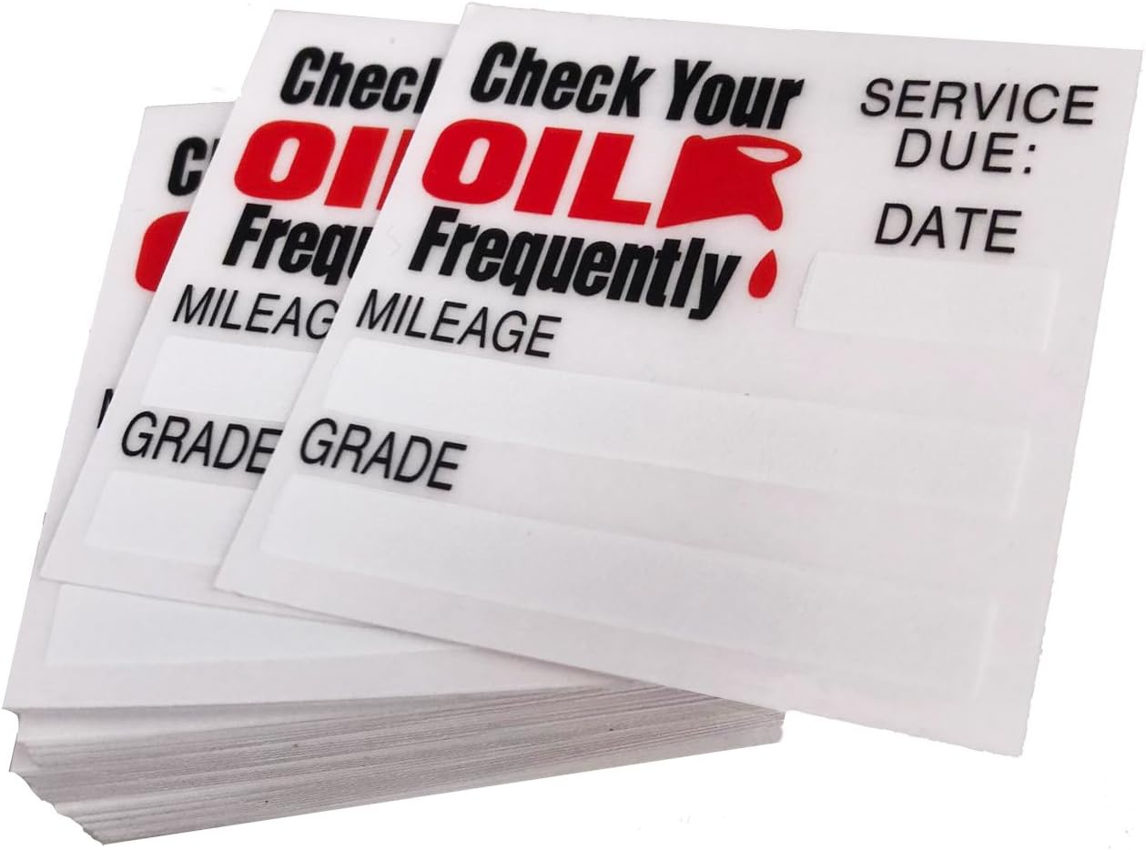 JISTL Oil Change service Reminder Stickers Static Cling (50pack)