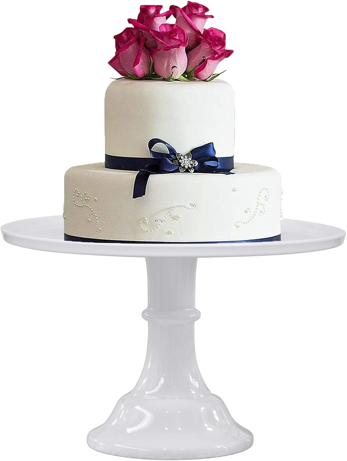 KLASKWARE Round Cake Stand White 11" Melamine Cake Display Stand Dessert Cupcake Display Tray Pie Stand for Holiday,Graduation,Wedding,Birthday,Party,Baby Shower,Anniversary,Ceremony,Christmas: Home & Kitchen