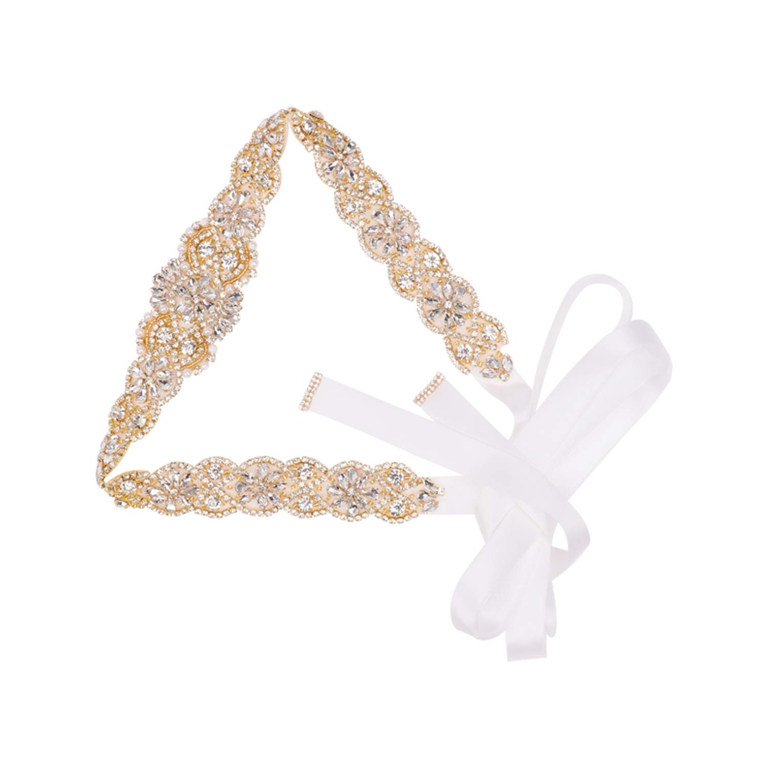 TendaisyWomen's Clear Crystal Rhinestone Sash Wedding Belt for Bridal Gowns