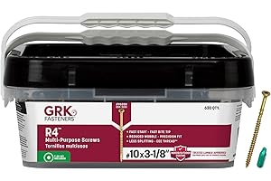 GRK 95200 R4 T-25 Multi-Purpose Framing/Decking Screws, 10 by 3-1/8", Steel, Flat
