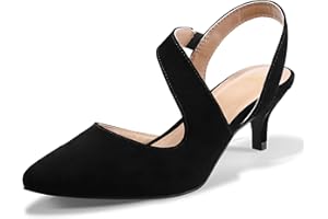 mysoft Women's Dress Shoes Low Heels 2 inch Kitten Pumps Slingback Wedding Party Medium/Wide Width Shoes