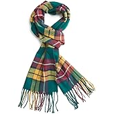 Plum Feathers Plaid Check and Solid Cashmere Feel Winter Scarf, Warm Scarfs, Cold Weather Accessories, Fringe Scarves