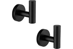 Nolimas Towel Coat Hook Matte Black SUS304 Stainless Steel Bathroom Clothes Cabinet Closet Sponges Robe Hook Wall Mounted Rou