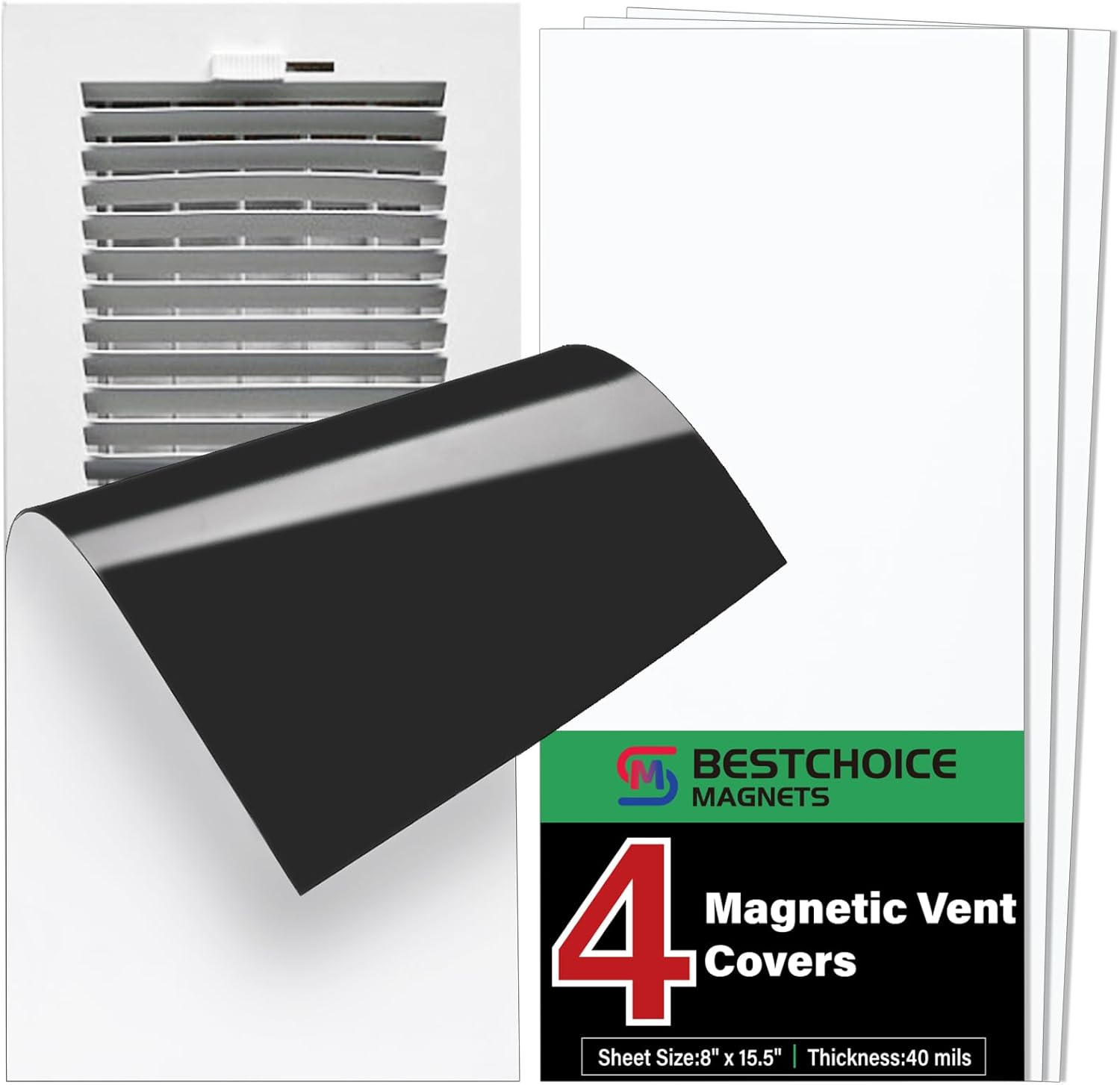 Registers, Grilles & Vents - 4 Pack Magnetic Vent Covers, Strong Vent Covers 8x15.5inch High Strength Magnetic Vent Cover for Floor Wall and Ceiling Registers Home HVAC and AC Vents…