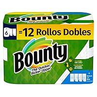 Bounty Select-A-Size Paper Towels, White, 6 Double Rolls = 12 Regular Rolls