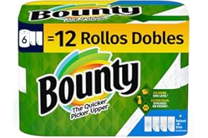 Bounty Select-A-Size Paper Towels, White, 6 Double Rolls = 12 Regular Rolls