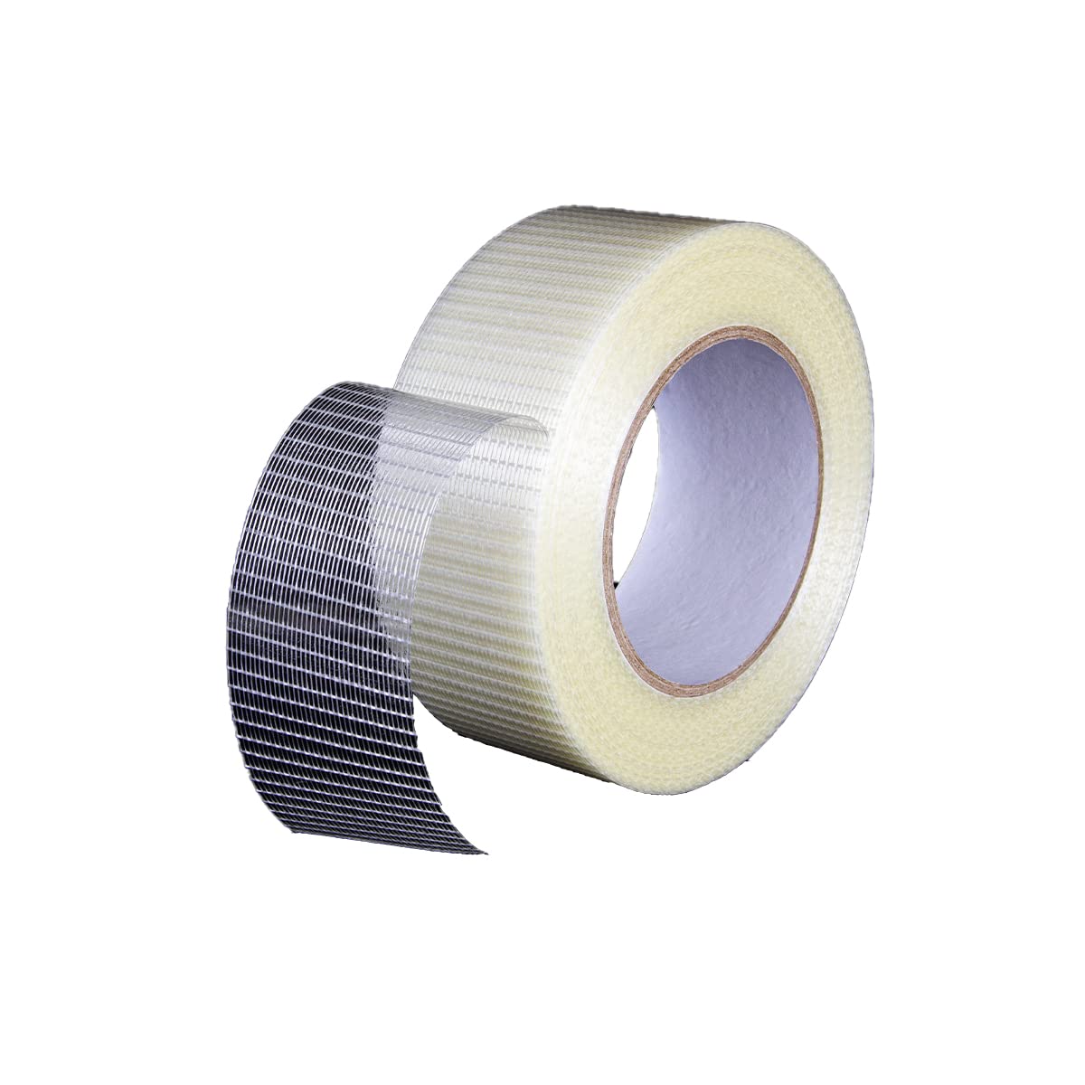 Unifizz Fiber Filament Tape 12MMx50M Transparent Tape Reinforced Packing Tapes Grid, 1 Roll