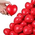 24 Pcs 2.75'' Heart Stress Balls Valentine's Day Heart Shaped Foam Stress Relief Ball for Kids, School Carnival Reward, Classroom, Valentine Party Favor (Red)