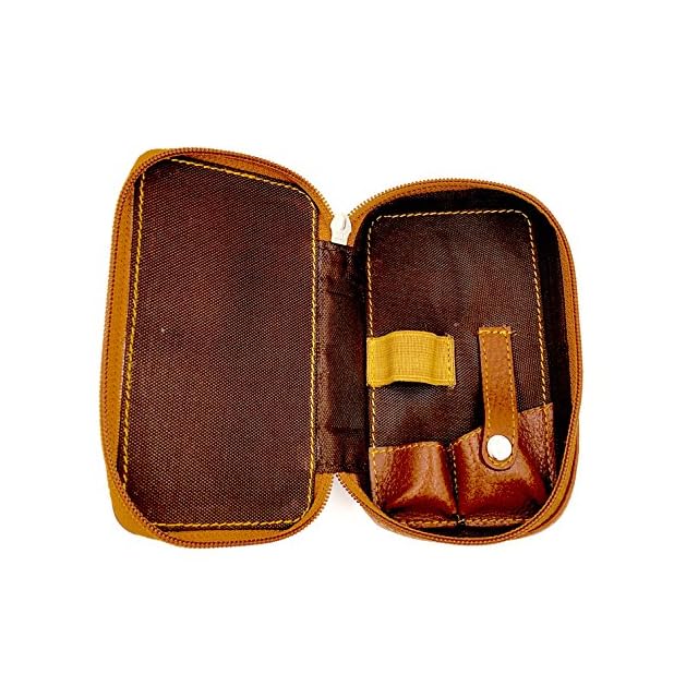 Genuine Leather Safety Razor Zippered Travel Case Escape Waste