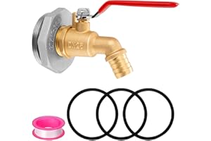 CARVEDEXQUISITELY 2" Drum Faucet for 55 Gallon Drum, 1" Brass Barrel Spigot Faucet with EPDM Gasket