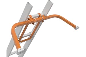 Qualward Ladder Stabilizer, Extended Ladder Stabilizer Accessory for Roof Gutter with Non-Slip Rubber Feet, Heavy Duty Steel Ladder Roof Hook with Wing Span/Wall Ladder Standoff