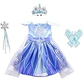 Dressy Daisy Girls' Princess Costumes Snow Queen Dress Up Halloween Birthday Fancy Party Dresses