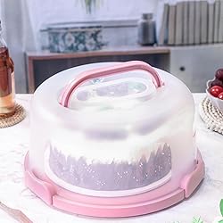 SETLUX 10in Plastic Cake Carrier with Handle, Round
