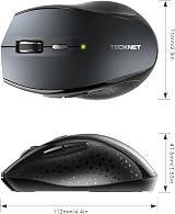 TECKNET Wireless Bluetooth Mouse 3 Devices 4800 DPI Silent Click Grey view 3