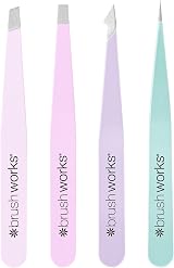 Brushworks HD 4 Piece Combination Tweezer Set Pastels - Stainless Steel view 6