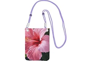LIXLZH Hawaii Pink Flower Print Women Men Phone Crossbody Bag Travel Running Hiking Shopping Daily Use Sling Wallet