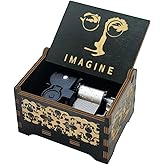 Sooharic Imagine Music Box- 18 Note Mechanism Antique Carved Wooden Music Box Crafts Desk Decoration (Imagine)