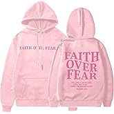 BANGELY Faith Over Fear Hoodie Women Christian Sweatshirt Graphic Christian Religious Sayings Sweater Bible Pullover Tops