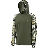 BASSDASH Men’s UPF 50 Performance Fishing Shirt Cooling Hoodie Camo Long Sleeve FS17M