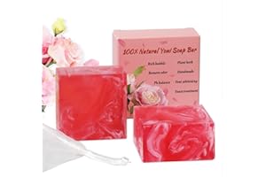 VICKONEER Yoni Soap Bars For Women Vaginal Wash, 2 Packs 100% Handmade Natural Organic V Cleansing Bar Feminine Wash Vaginial Deodorants, Ph Balance for Women Vaginal Care Soap with Bubble Net 3.53 oz