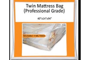 MOVINGHOST Twin Mattress Bag Cover for Moving or Storage - 4 Mil Heavy Duty Thick Plastic Wrap Protector Reusable Bag