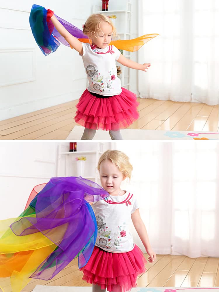 Dance Scarves for Kids: Juggling Scarves, 12 Pcs, 24