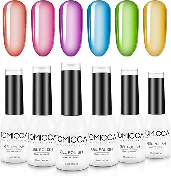 Tomicca Gel Nail Polish Starter Kit 10ml 6 Color Jelly Candy Gel