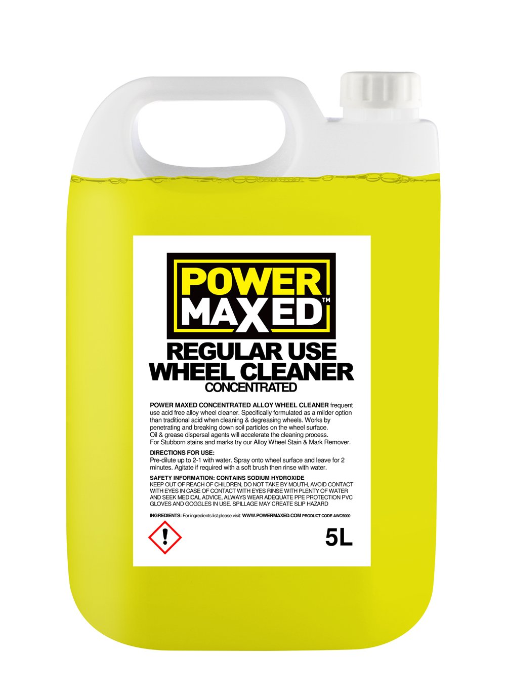 Power Maxed Non Acid Alloy Wheel Cleaner 5L – Safe Wheel Cleaner for All Alloy Types – Removes Brake Dust, Grease & Road Grime – Car Wheel Cleaning Spray for Diamond Cut & Painted Wheels