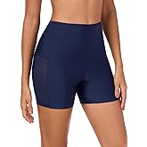 Ocean Blues Women's 5" High Waisted Swim Shorts Mesh Sides Board Shorts